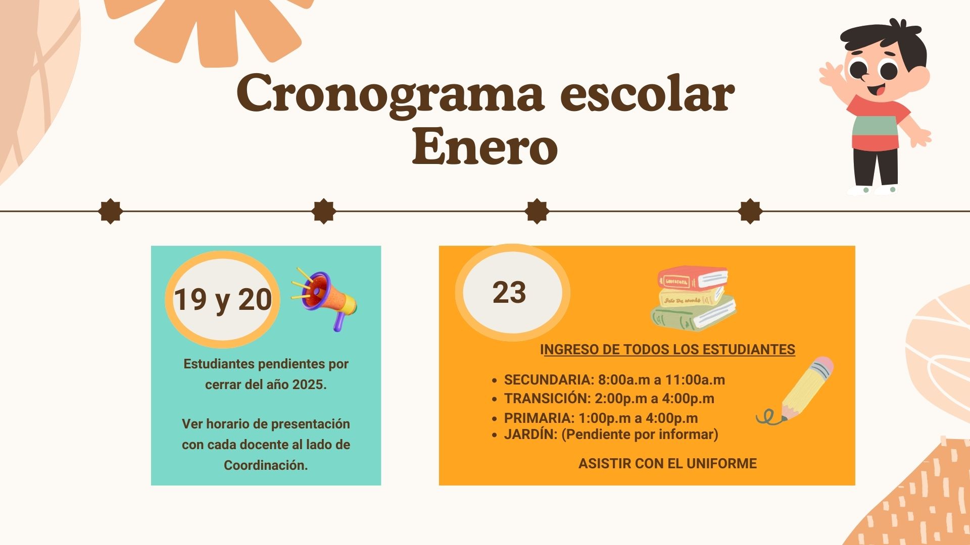 Cronograma enero
